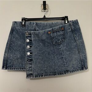 ReDone Low Waist Wrap Mini Skirt Size 28